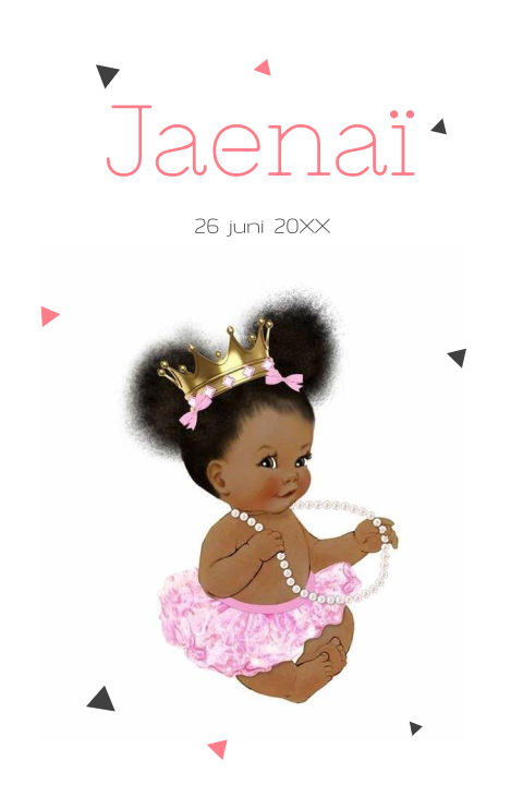 Geboortekaartje met afbeelding afro puff baby